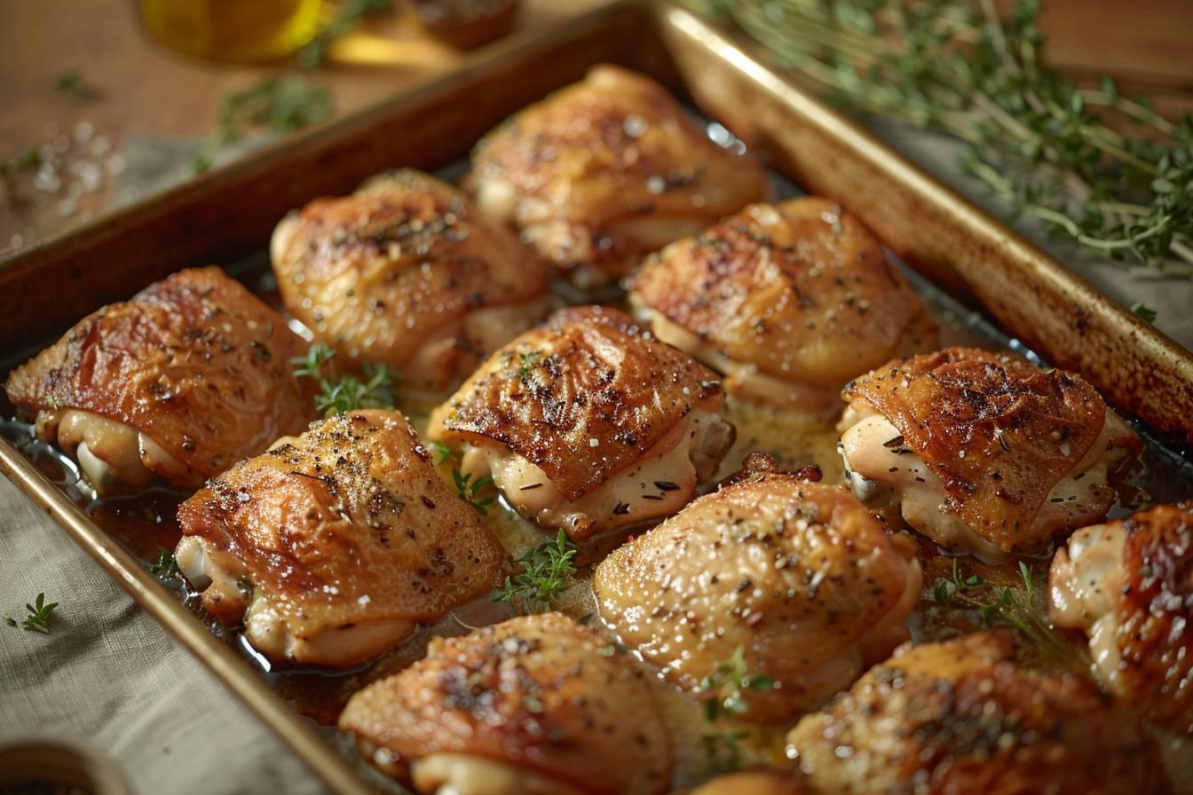 Temps de cuisson parfait pour des hauts de cuisse de poulet au four